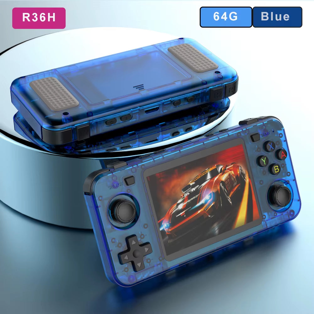 Green R36H Retro Video Game Console 3.5‘’ IPS Screen RK3326 3000 Mah Open Linux System Portable Player for Boys Gift