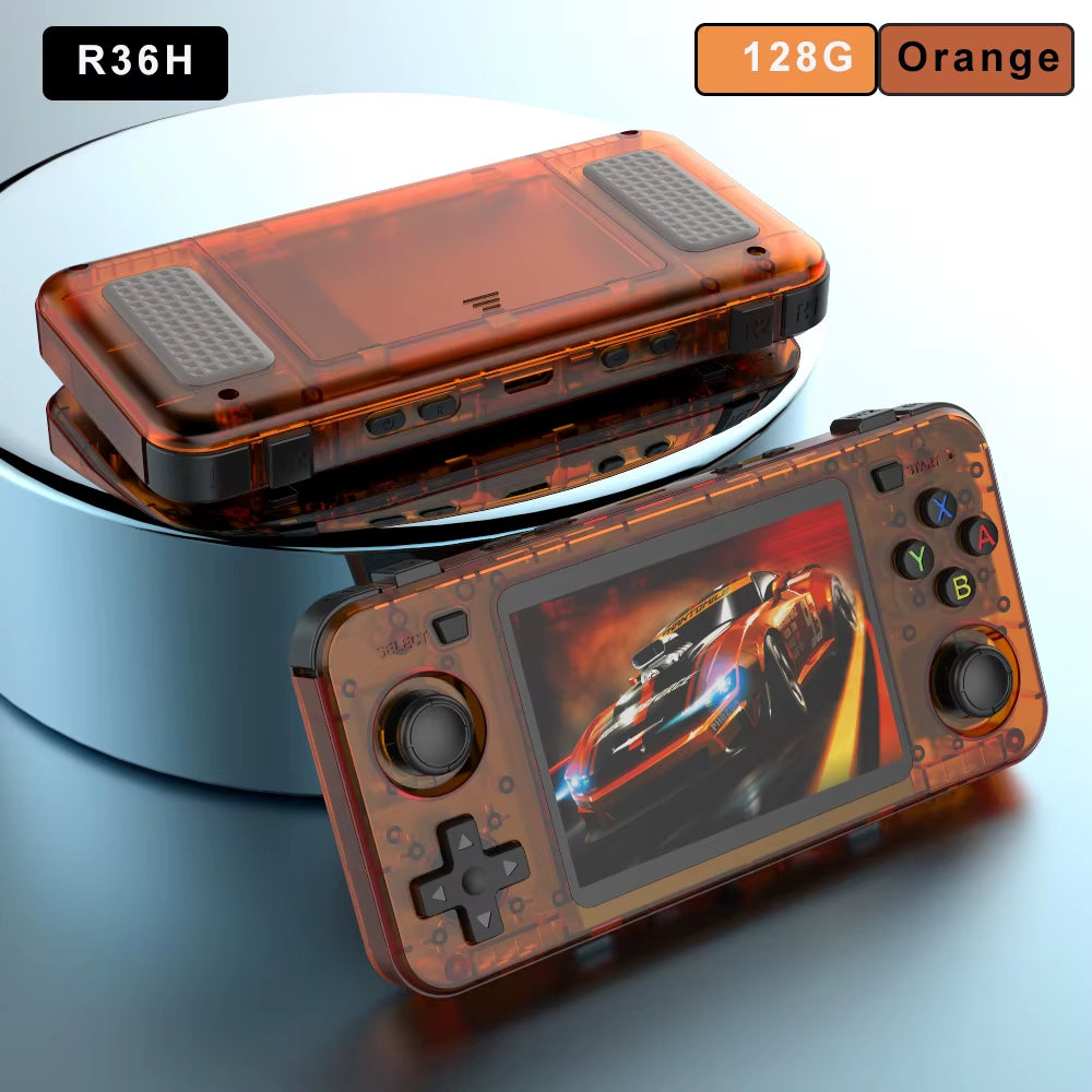 Green R36H Retro Video Game Console 3.5‘’ IPS Screen RK3326 3000 Mah Open Linux System Portable Player for Boys Gift