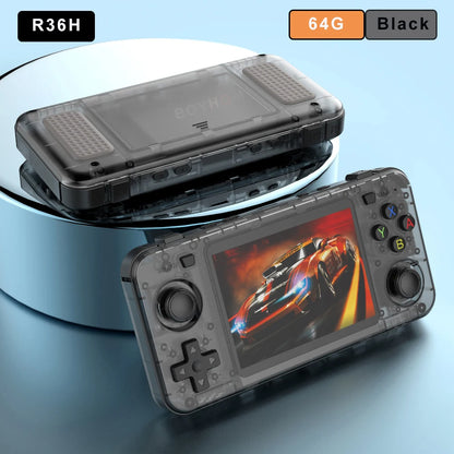 Green R36H Retro Video Game Console 3.5‘’ IPS Screen RK3326 3000 Mah Open Linux System Portable Player for Boys Gift