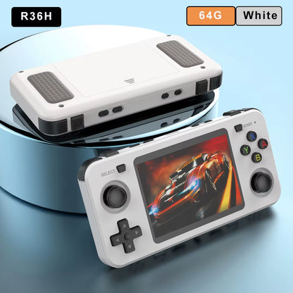 Green R36H Retro Video Game Console 3.5‘’ IPS Screen RK3326 3000 Mah Open Linux System Portable Player for Boys Gift