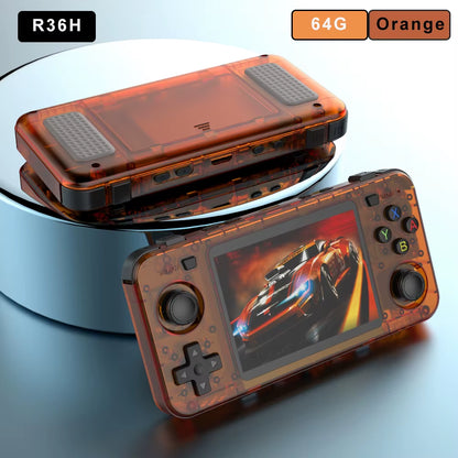 Green R36H Retro Video Game Console 3.5‘’ IPS Screen RK3326 3000 Mah Open Linux System Portable Player for Boys Gift