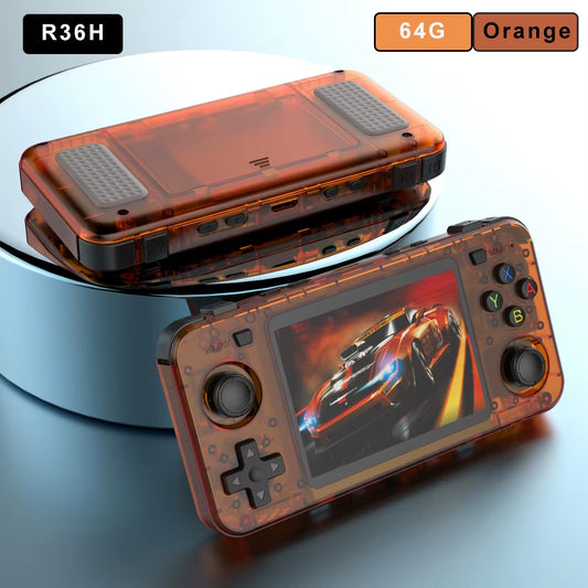 Green R36H Retro Video Game Console 3.5‘’ IPS Screen RK3326 3000 Mah Open Linux System Portable Player for Boys Gift